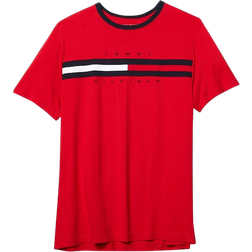 Tommy Hilfiger Men's Embroidered Flag Stripe Logo T-shirt - Red