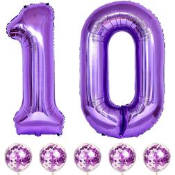 Number Balloons 10 Purple