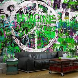 Artgeist Fototapet Green Graffiti Flere Størrelser fra Walldelux.dk