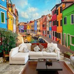 Artgeist Fototapet Colorful Canal in Burano Flere Størrelser fra Walldelux.dk