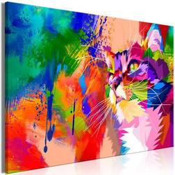 Artgeist Colourful Cat Wide Billede