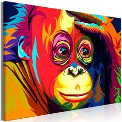 Artgeist Colourful Orangutan Wide Billede