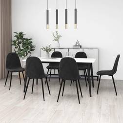 vidaXL Sedie Pranzo 6 pz Nere In Velluto Sedia da Cucina 2pcs