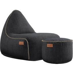 SACKit Cobana Lounge Chair & Pouf Black Sækkestol