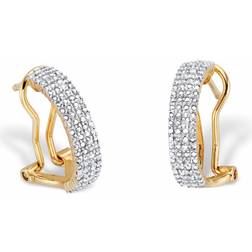 PalmBeach Two Tone Demi Hoops - Gold/Diamonds