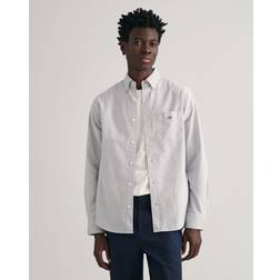 Gant Herr Regular fit oxfordskjorta med mellanbreda ränder Blå
