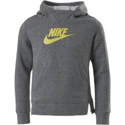 Nike Girls Big Logo Pullover Grey/Yellow, Tøj, Skjorter, Grå