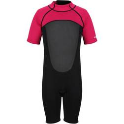 Regatta Childrens/kids Shorty Wetsuit black/duchess Pink