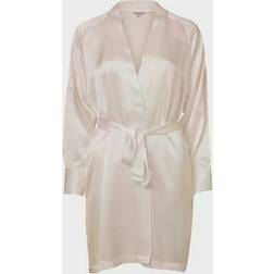 Lady Avenue Pure Silk Short Kimono Pearlwhite