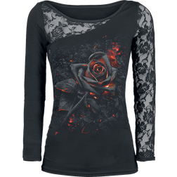 Spiral Burnt Rose Long-sleeve black