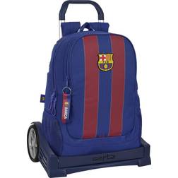 School Rucksack with Wheels F.C. Barcelona Red Navy Blue 32 x 44 x 16 cm