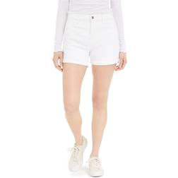 Womens Jean Midi Denim Shorts white