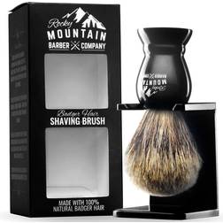 Shaving brush with stand rocky mountain barber pure 100% best badger hair