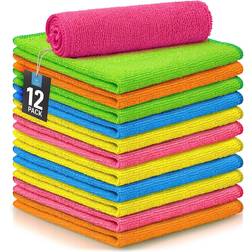 Zulay Kitchen 12 Pack Highly Absorbent Microfiber Cleaning Cloths
