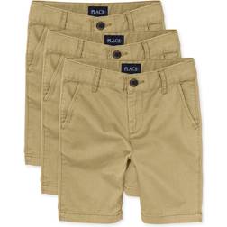 The Children's Place Boy's Uniform Stretch Chino Shorts 3-pack - Flax