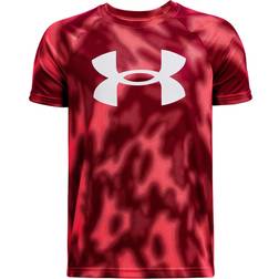 Under Armour Boys' Short Sleeve Tech Blueprint T-Shirt Red