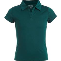 Nautica girls School Uniform Short Sleeve Performance Polo Shirt, Forest Green