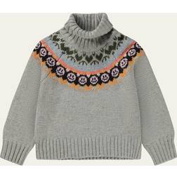 Molo Girls Grey Wool Knit Neck Jumper Grey 9-10 year