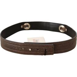 Costume National Brown Leather Silver Fastening Women's Belt