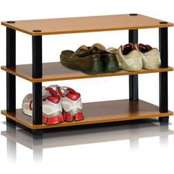 Furinno Turn-S-Tube 3-Tier Cherry/Black Shoe Rack