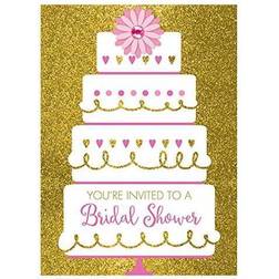 Amscan Bridal Shower Cake Jumbo Deluxe Invitations