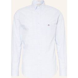Gant Reg Poplin Gingham Skjorta - Ljusblå