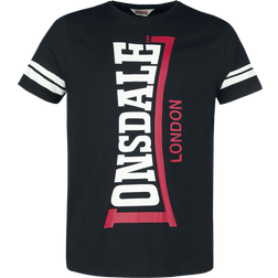 Lonsdale Herren T-Shirt Passform POLBAIN Black/White/Red 117351