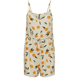 Pieces Nya Playsuit - Birch/AOP Lemon