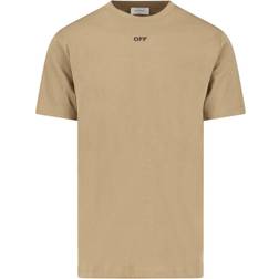 Off-White Back Embroidery T-Shirt Beige