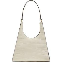 Staud Croc-Embossed Hobo Bag - Cream