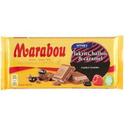 Marabou Lakrits, Hallon & Caramel 185g 1pack