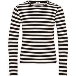 Mads Nørgaard Talika Stripe Long-Sleeved T-shirt - Black/Vanilla Ice