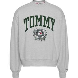 Tommy Jeans College Graphic Crew Sweatshirt, Silver Grey