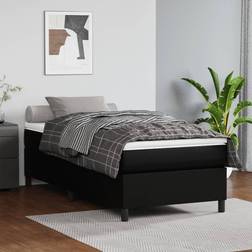 vidaXL 90x190 cm Kunstlæder Sort Sengeramme