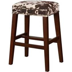 Riverbay 30 Wood/Fabric Cow Print Bar Stool