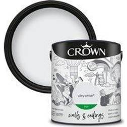 Crown & Ceilings Silk Emulsion Clay Wall Paint White 2.5L