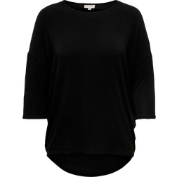 Only Curve Amour 3/4 Jersey Top Black, Black, L, Women