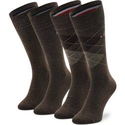 Tommy Hilfiger 2er-Set hohe Herrensocken 100001495 Braun