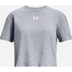 Under Armour Girl's Youths Logo Crop Top Grey