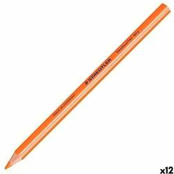 Staedtler trockener Textmarker Buntstift, neon orange, ergonomische Dreikantform, ideal für dünnes Papier, 12 Trockentextmarker im Kartonetui, 128 64-4