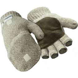 RefrigiWear Insulated Ragg Wool Convertible Mitten Gloves - Gray