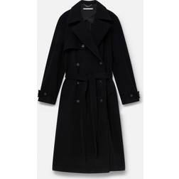 Stella McCartney Banana Sleeve Belted Long Coat, Woman, Black