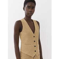 Chloé Classic waistcoat Beige 100% Cotton, Horn Bubalus Bubalis, Farmed, COO India