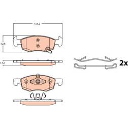 TRW Bremsbelagsatz OPEL,VAUXHALL GDB2099 1605280,95517028,1605280 95517028