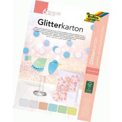Folia Glitterkarton Block Pastell