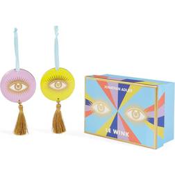 Jonathan Adler Wink Set of 2 MULTI Christmas Tree Ornament