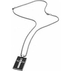 Police Stainless Steel Pendant with Rectangular Charm, Silver, Men