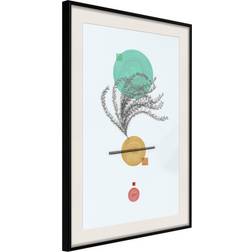 Artgeist Inramad Tavla Geometric Installation with a Plant 30x45 Poster