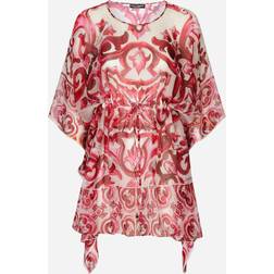 Dolce & Gabbana Short Majolica-print chiffon caftan