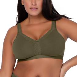 Curvy Couture Cotton Luxe Wire-Free Bra Olive Night